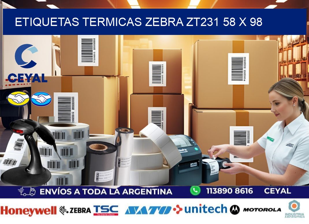 ETIQUETAS TERMICAS ZEBRA ZT231 58 x 98