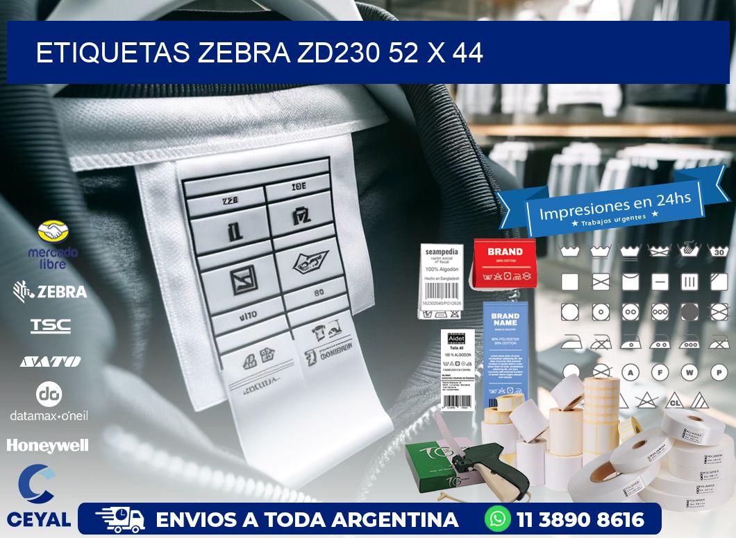 ETIQUETAS Zebra ZD230 52 x 44