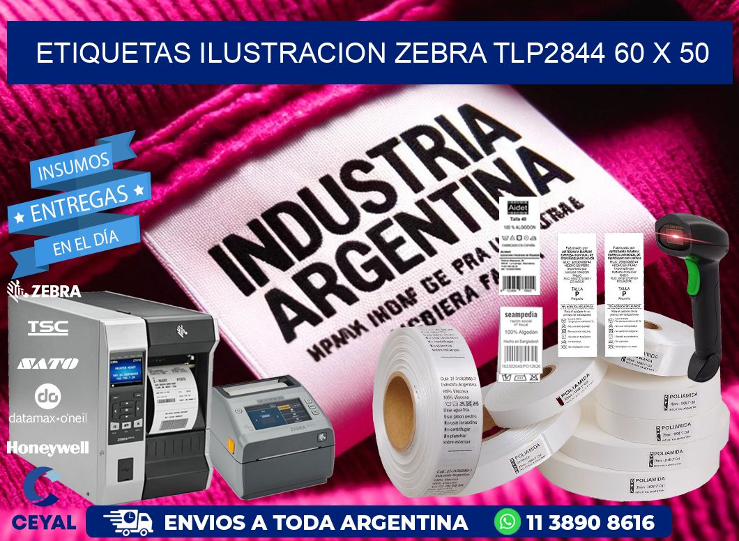 ETIQUETAS ILUSTRACION ZEBRA TLP2844 60 x 50