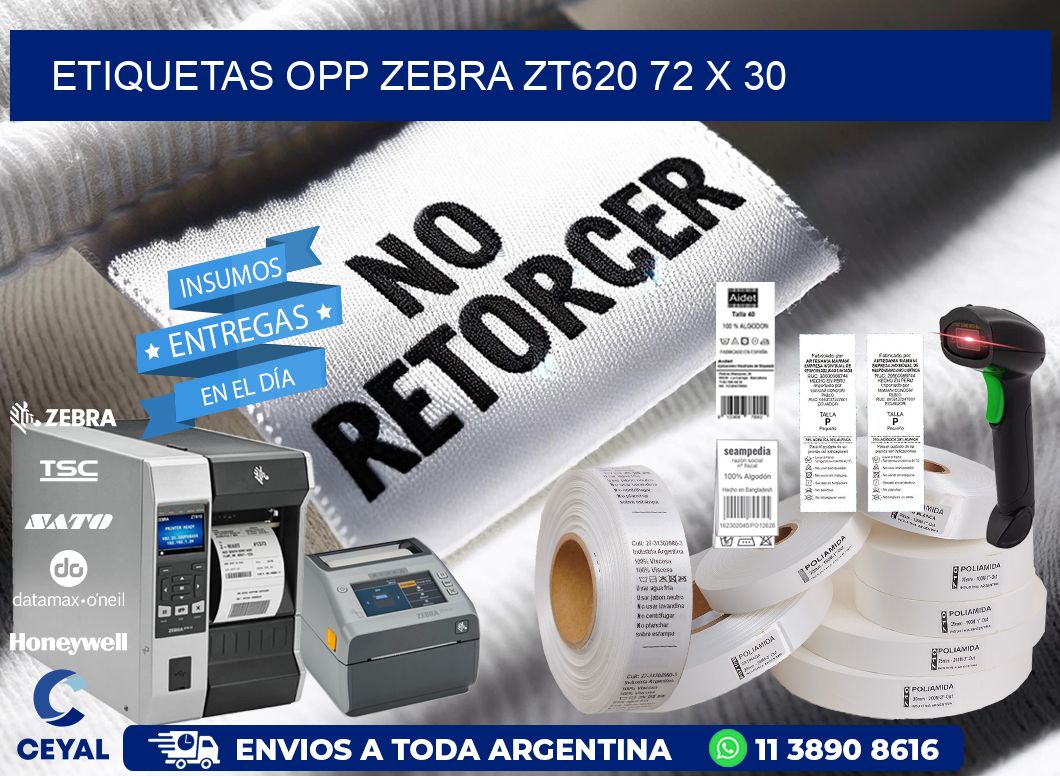 ETIQUETAS OPP ZEBRA ZT620 72 x 30