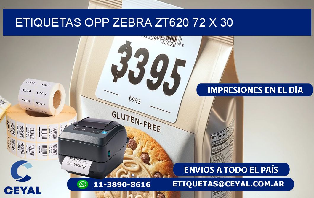 ETIQUETAS OPP ZEBRA ZT620 72 x 30