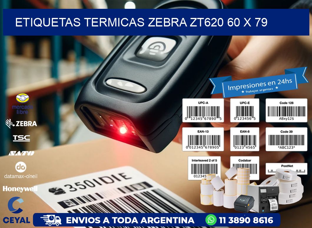 ETIQUETAS TERMICAS ZEBRA ZT620 60 x 79