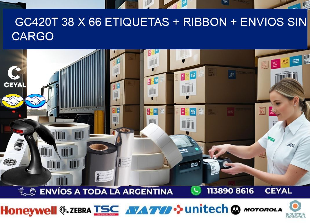 GC420T 38 x 66 etiquetas + ribbon + envios sin cargo