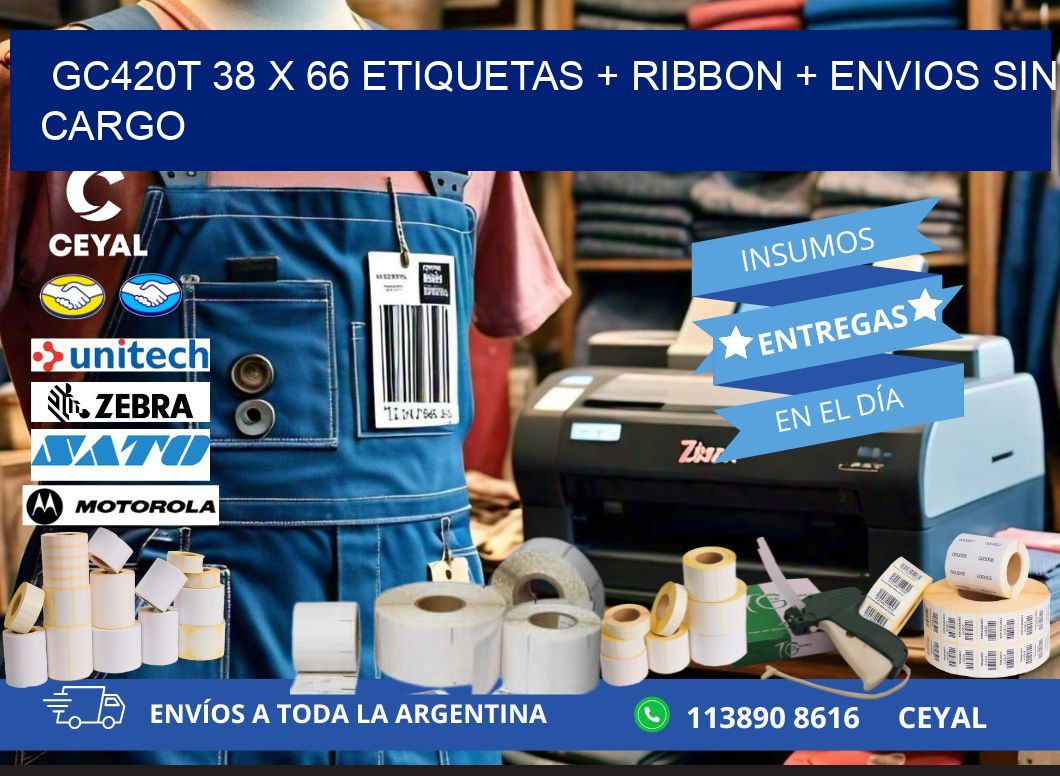 GC420T 38 x 66 etiquetas + ribbon + envios sin cargo