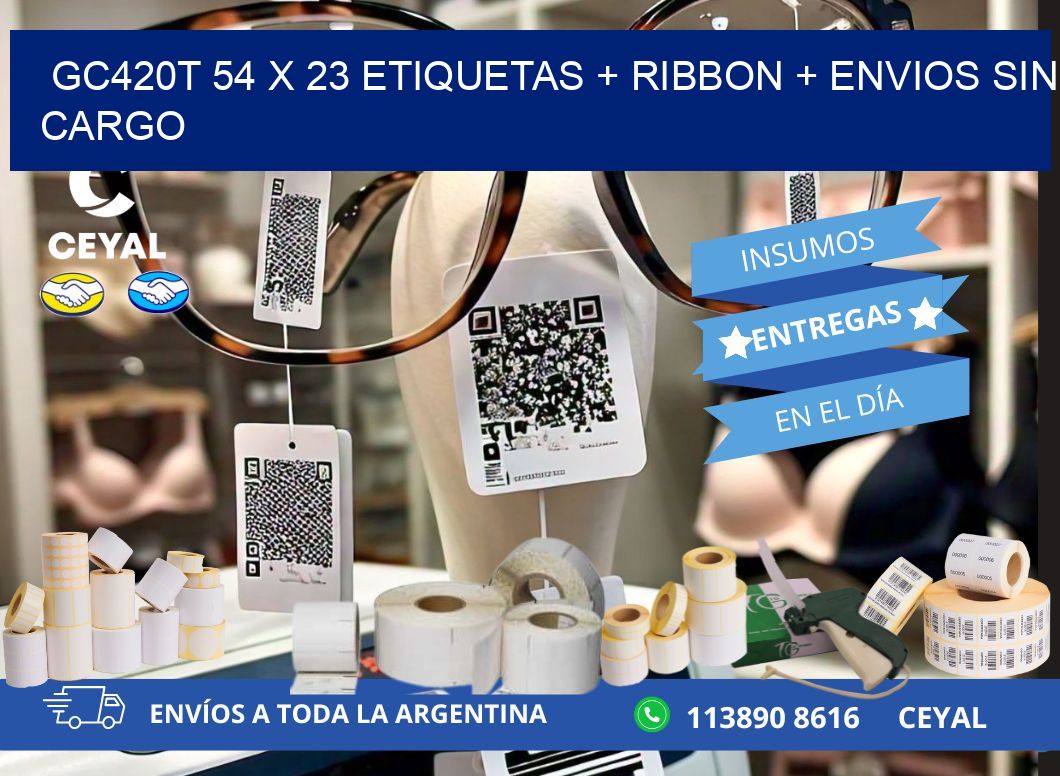 GC420T 54 x 23 etiquetas + ribbon + envios sin cargo
