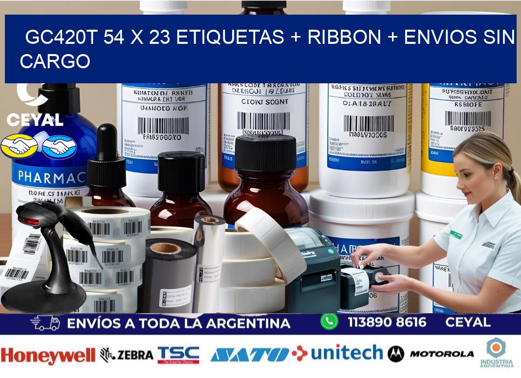 GC420T 54 x 23 etiquetas + ribbon + envios sin cargo