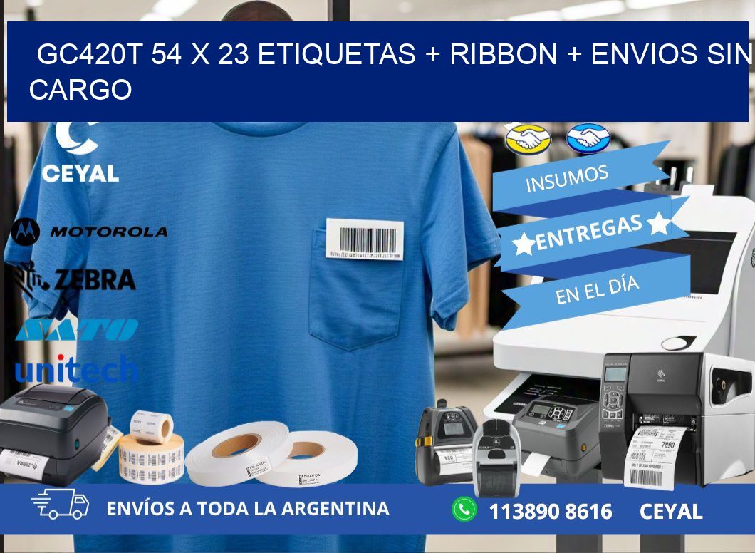 GC420T 54 x 23 etiquetas + ribbon + envios sin cargo