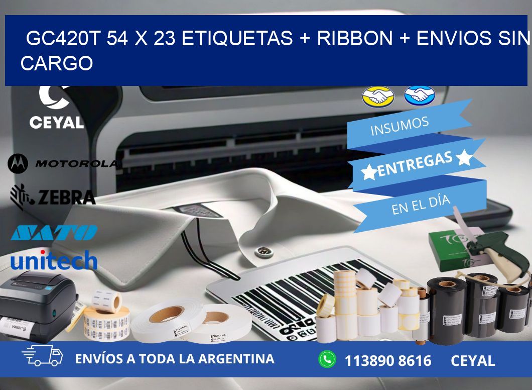 GC420T 54 x 23 etiquetas + ribbon + envios sin cargo