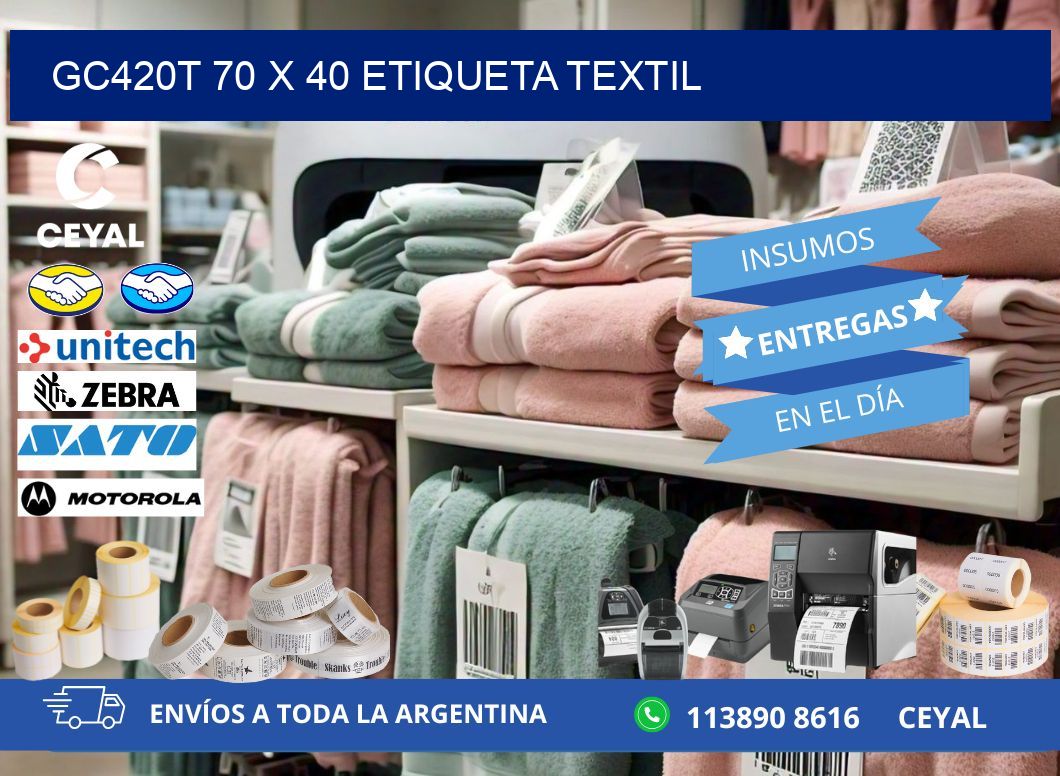 GC420T 70 x 40 ETIQUETA TEXTIL