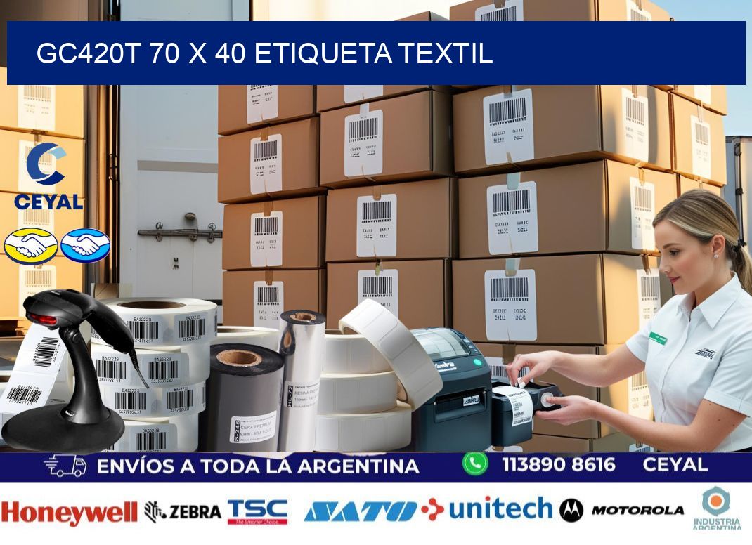 GC420T 70 x 40 ETIQUETA TEXTIL