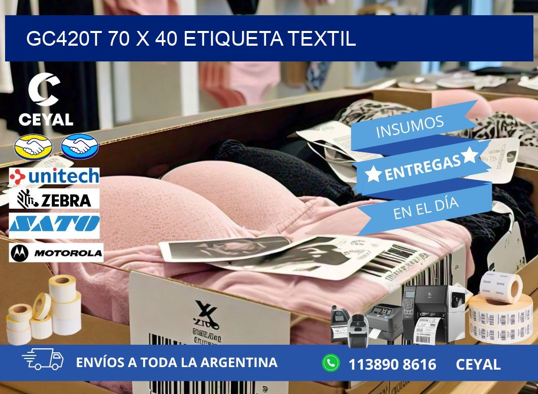 GC420T 70 x 40 ETIQUETA TEXTIL
