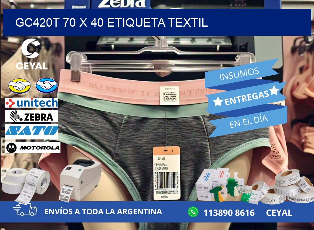 GC420T 70 x 40 ETIQUETA TEXTIL