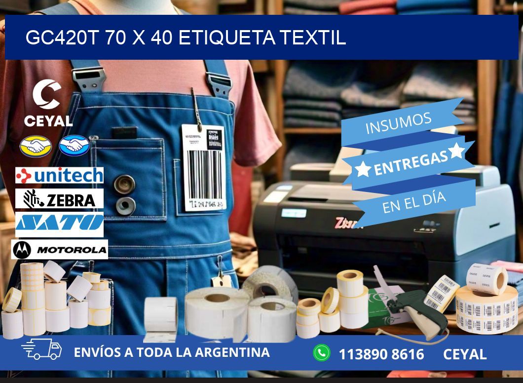 GC420T 70 x 40 ETIQUETA TEXTIL