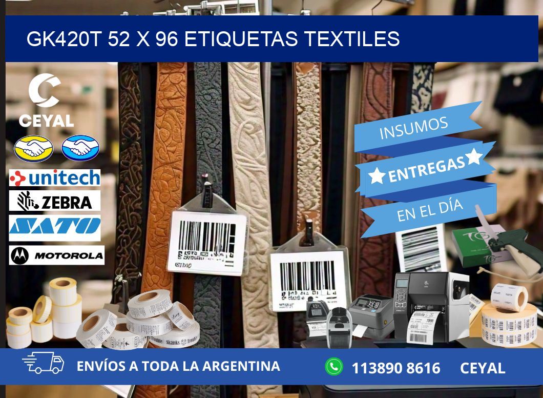 GK420T 52 x 96 ETIQUETAS TEXTILES