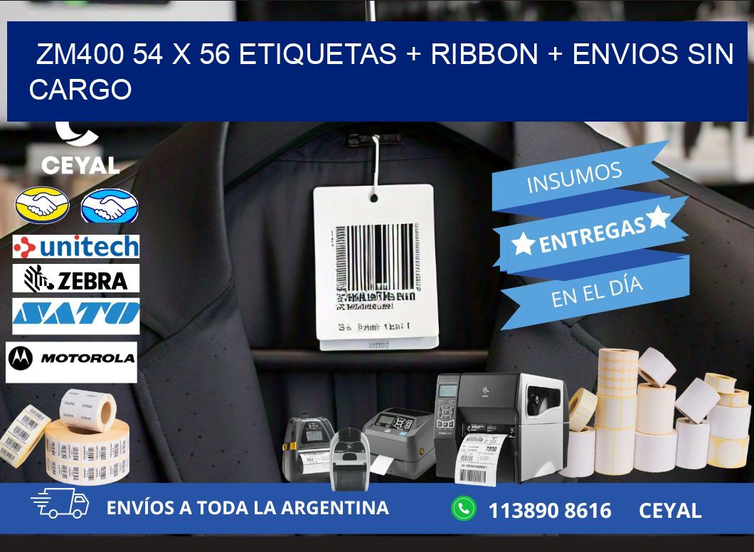 ZM400 54 x 56 etiquetas + ribbon + envios sin cargo