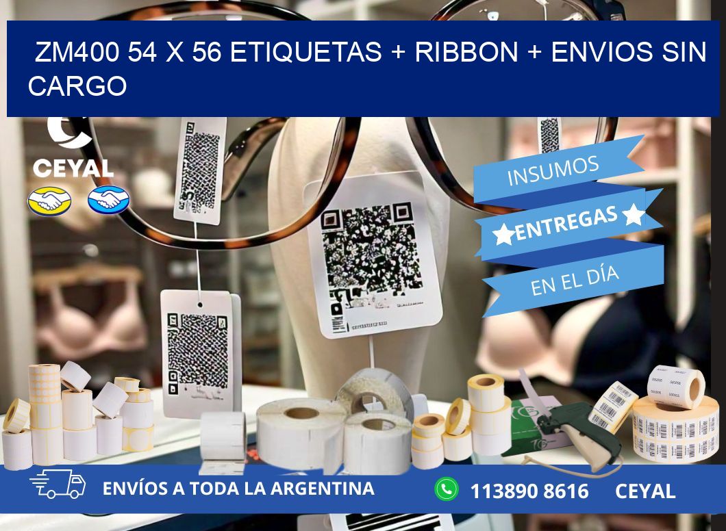 ZM400 54 x 56 etiquetas + ribbon + envios sin cargo