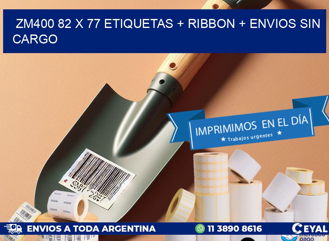 ZM400 82 x 77 etiquetas + ribbon + envios sin cargo
