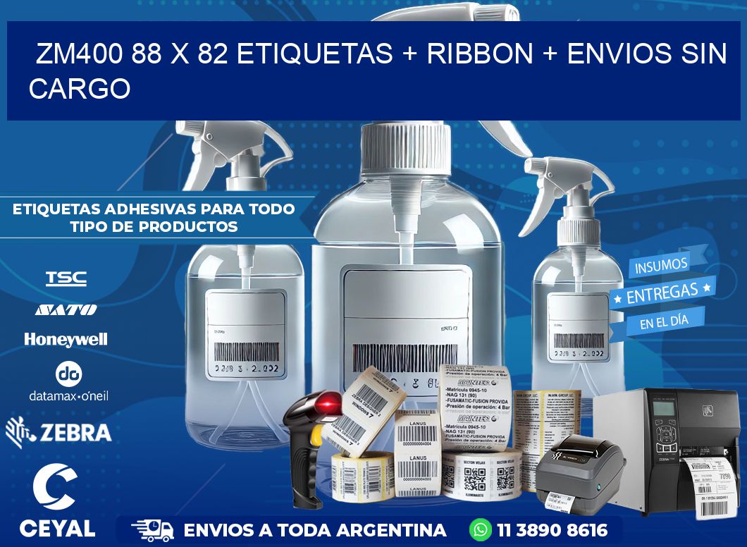 ZM400 88 x 82 etiquetas + ribbon + envios sin cargo