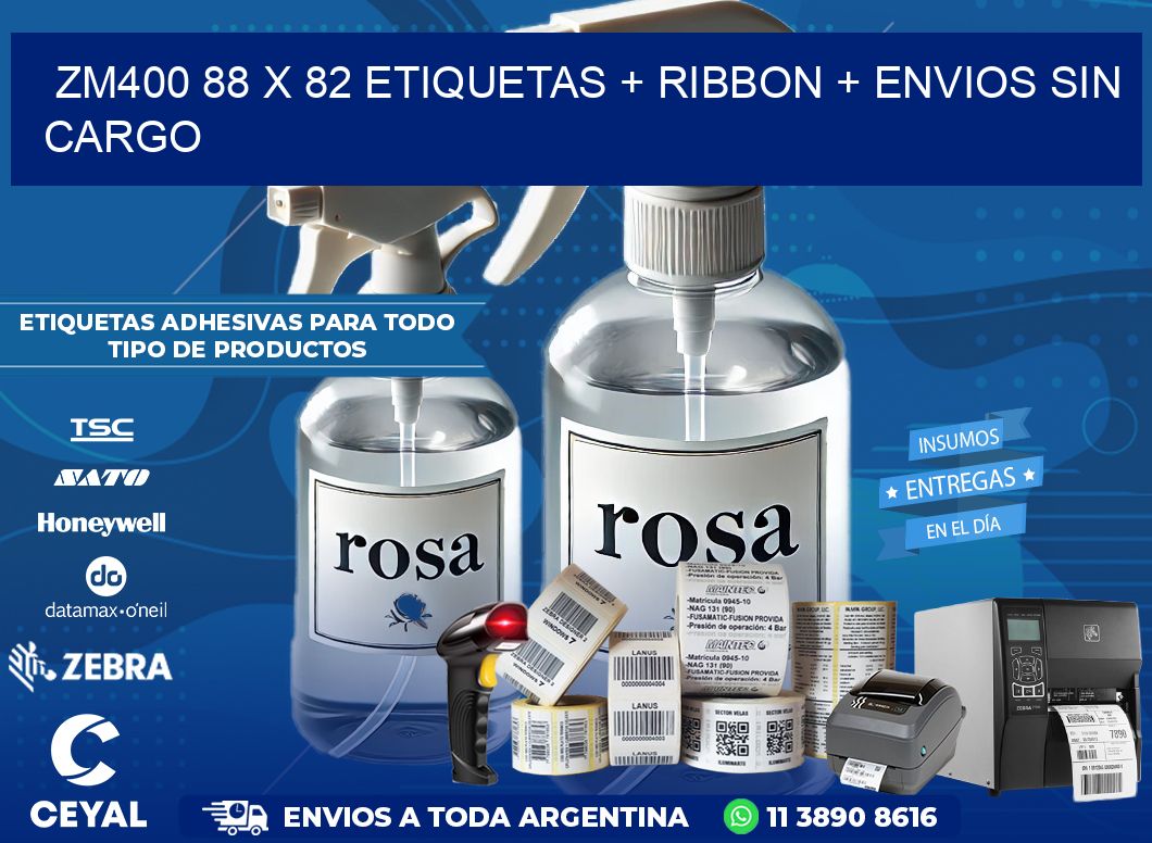ZM400 88 x 82 etiquetas + ribbon + envios sin cargo