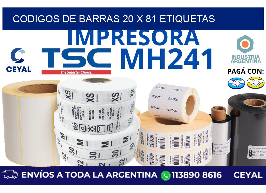 codigos de barras 20 x 81 etiquetas
