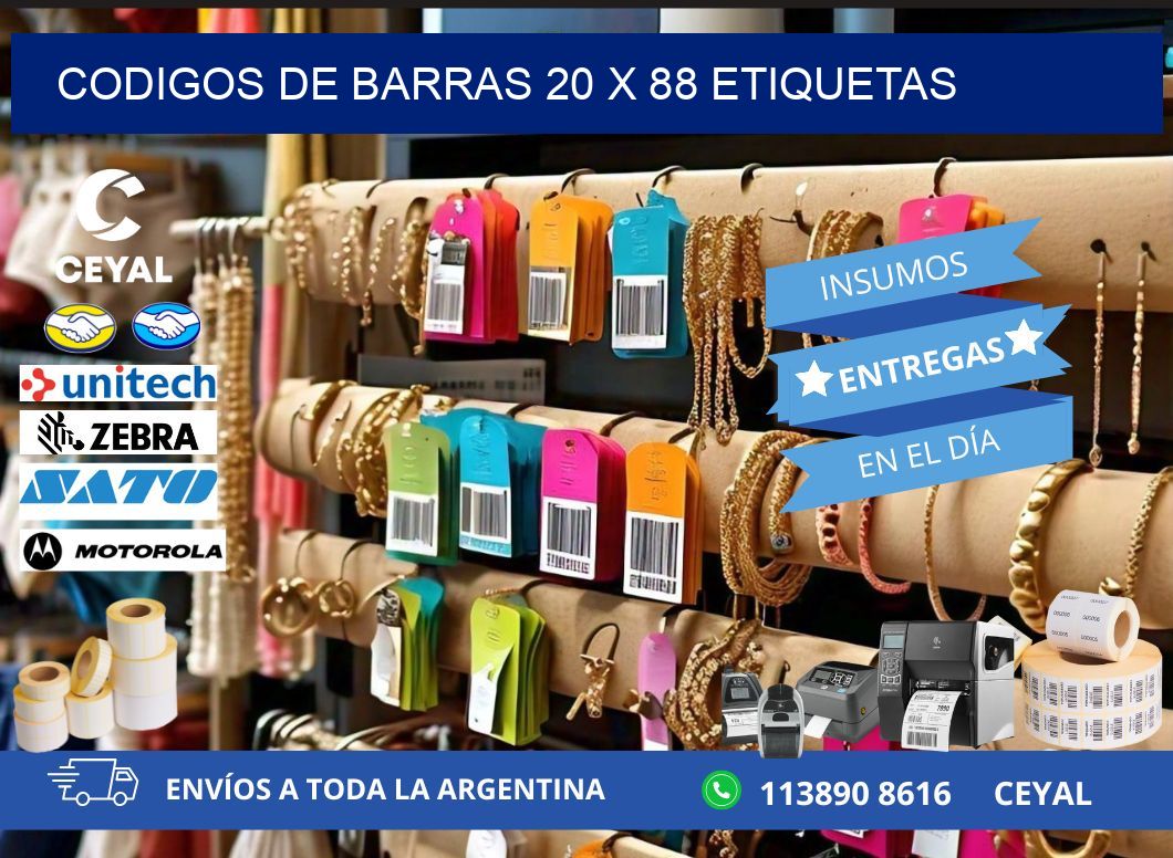 codigos de barras 20 x 88 etiquetas