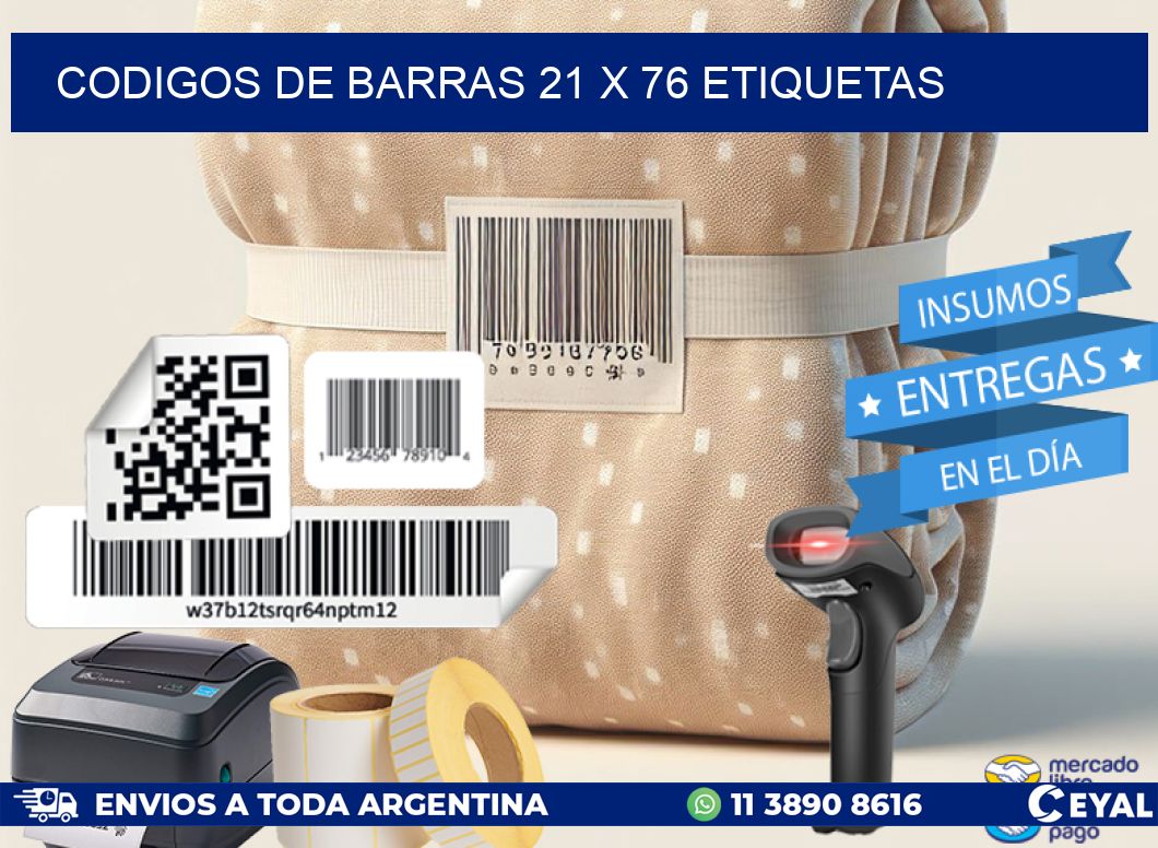 codigos de barras 21 x 76 etiquetas
