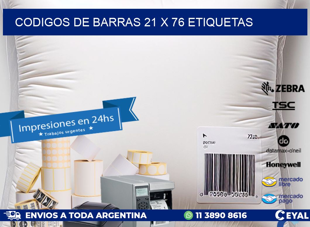 codigos de barras 21 x 76 etiquetas
