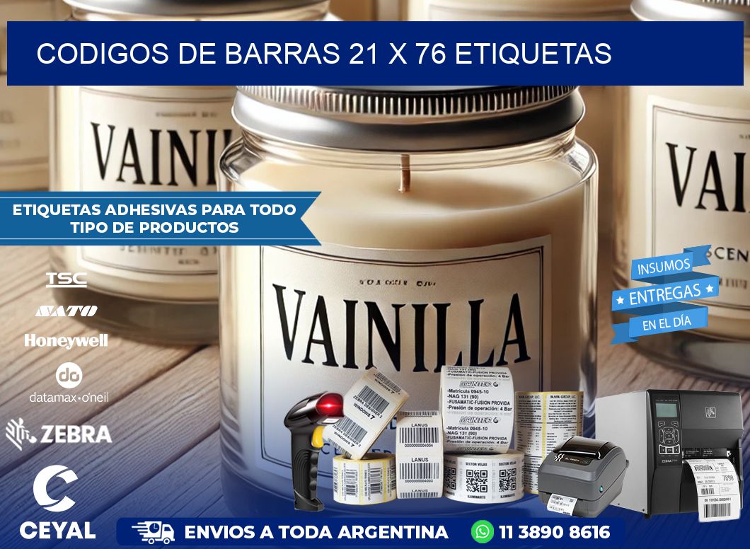 codigos de barras 21 x 76 etiquetas