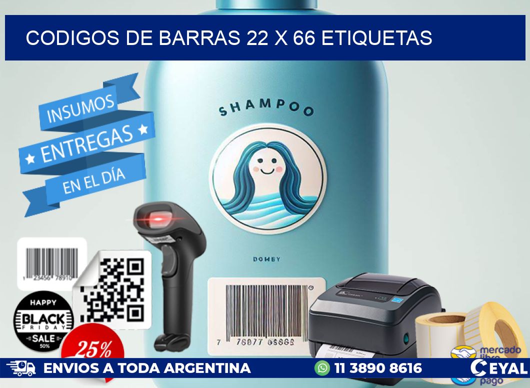 codigos de barras 22 x 66 etiquetas