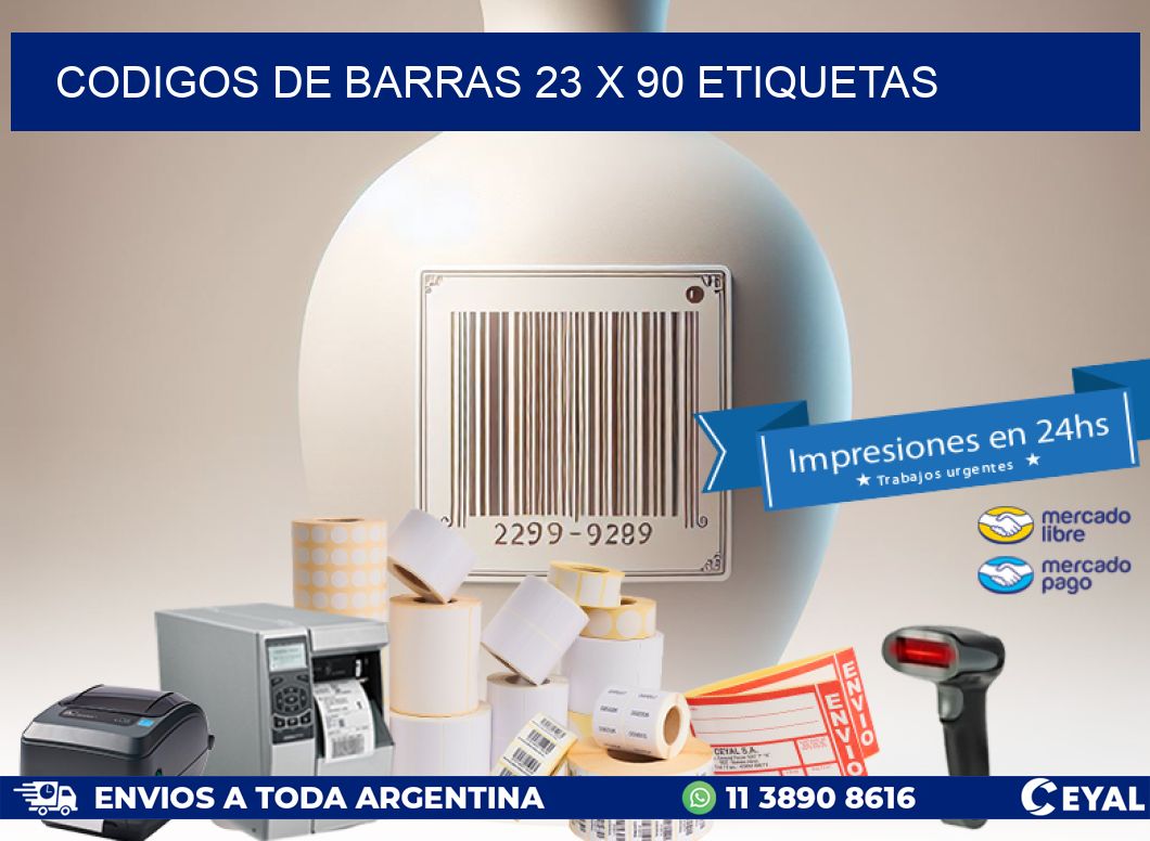 codigos de barras 23 x 90 etiquetas