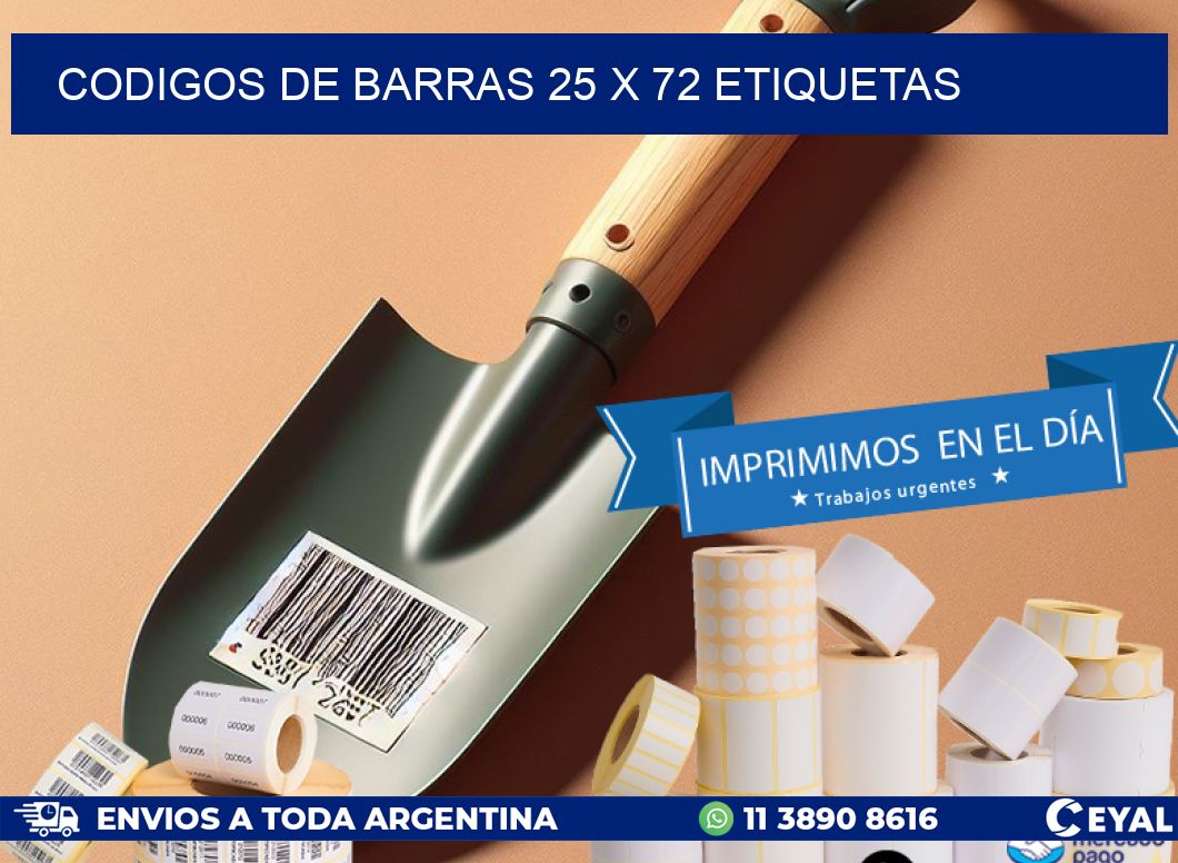 codigos de barras 25 x 72 etiquetas