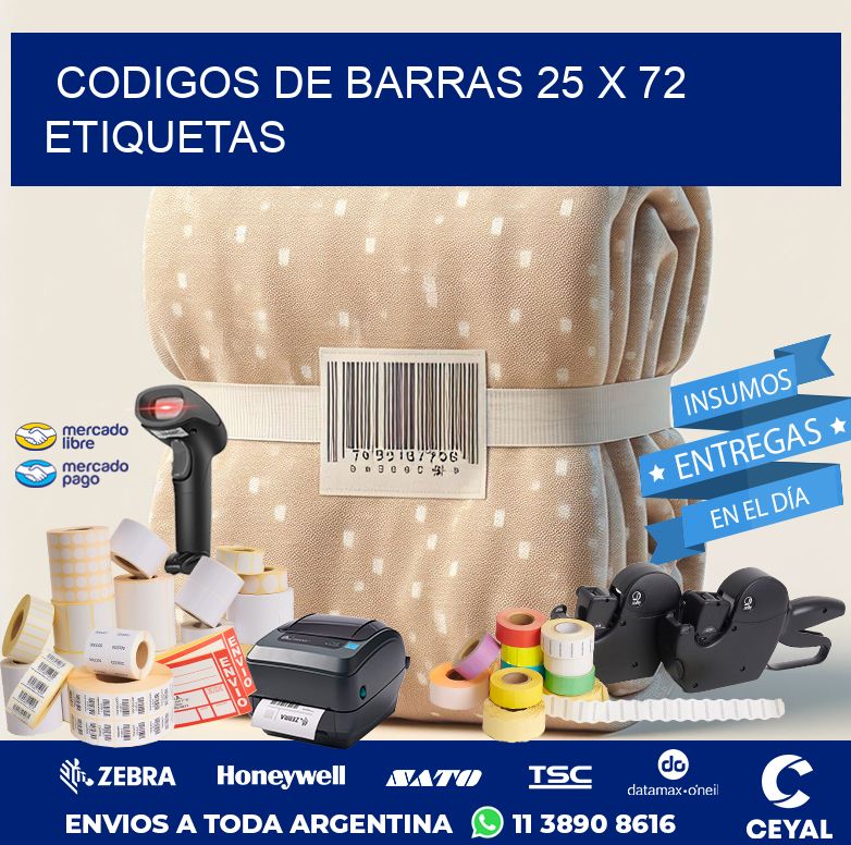 codigos de barras 25 x 72 etiquetas