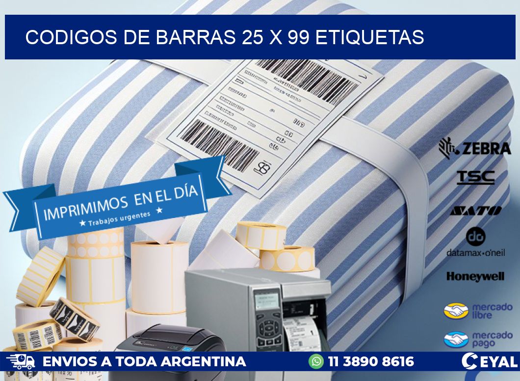 codigos de barras 25 x 99 etiquetas
