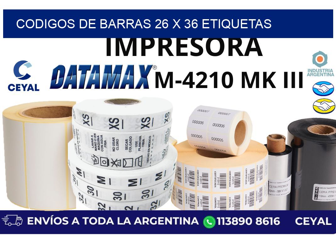 codigos de barras 26 x 36 etiquetas