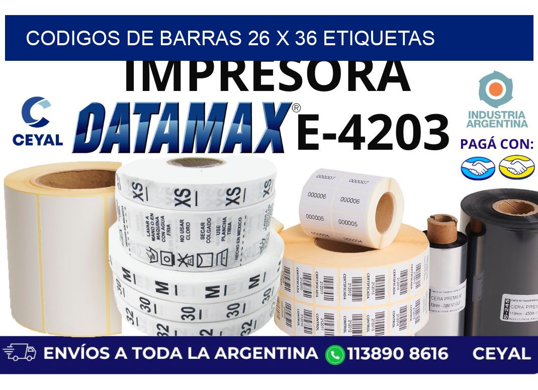 codigos de barras 26 x 36 etiquetas