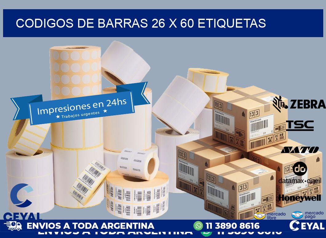 codigos de barras 26 x 60 etiquetas