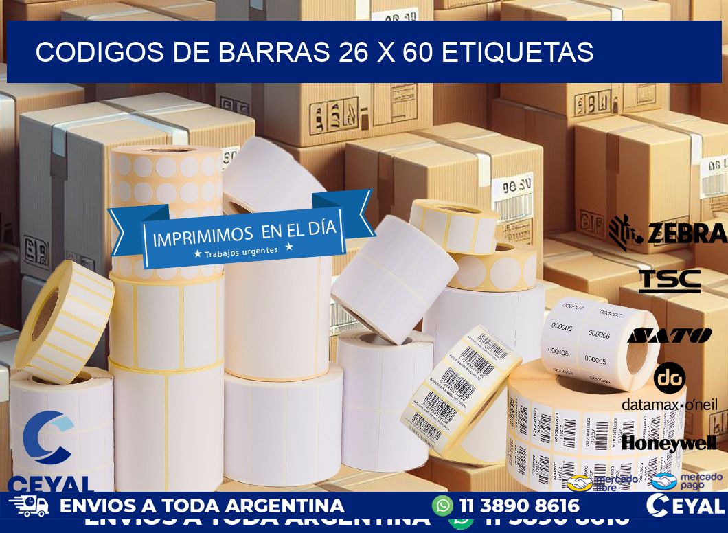 codigos de barras 26 x 60 etiquetas