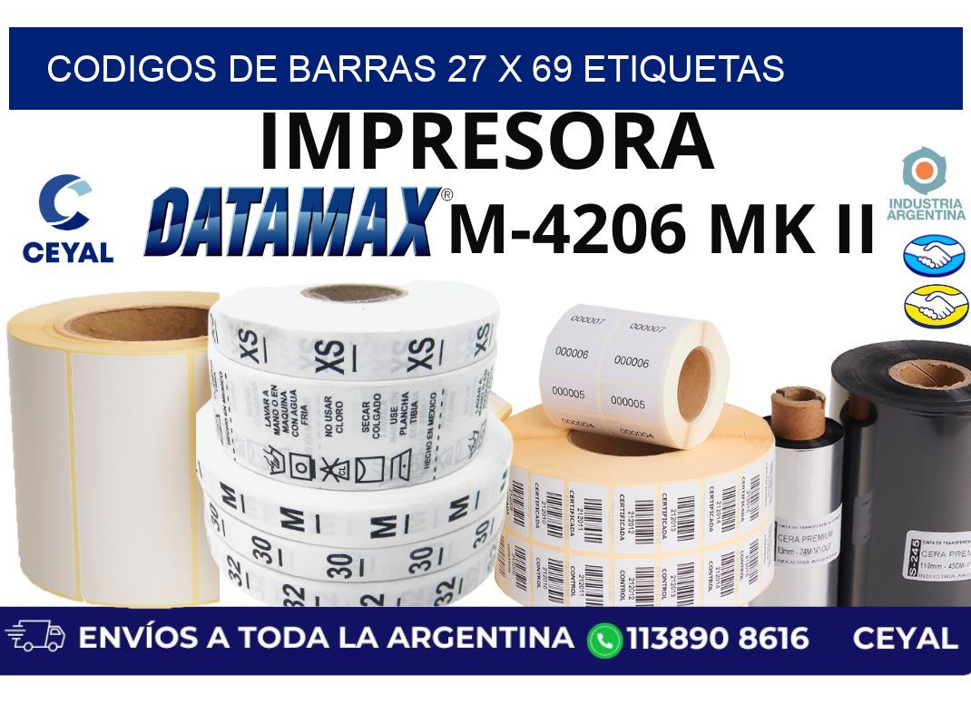 codigos de barras 27 x 69 etiquetas