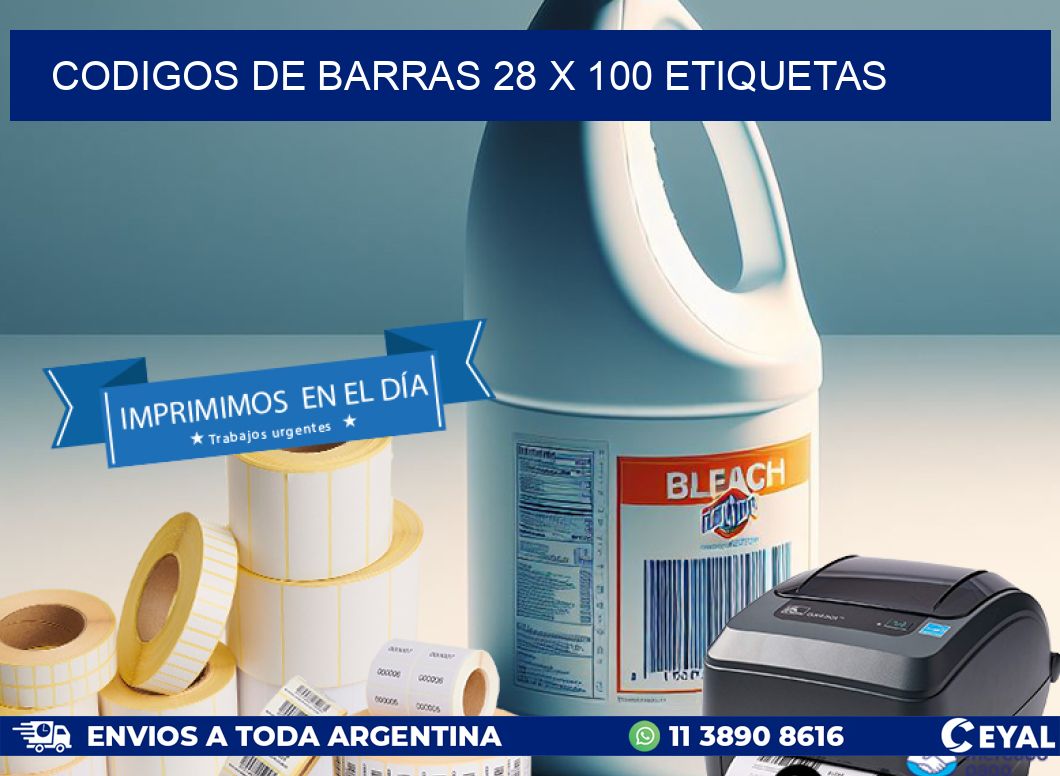 codigos de barras 28 x 100 etiquetas