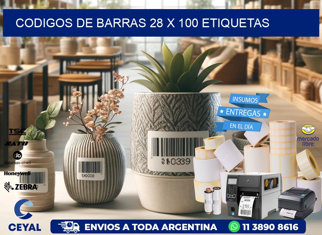 codigos de barras 28 x 100 etiquetas