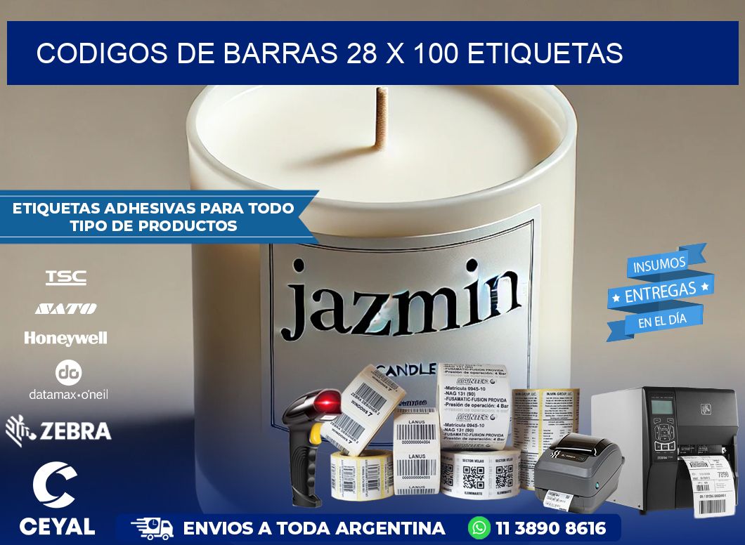 codigos de barras 28 x 100 etiquetas