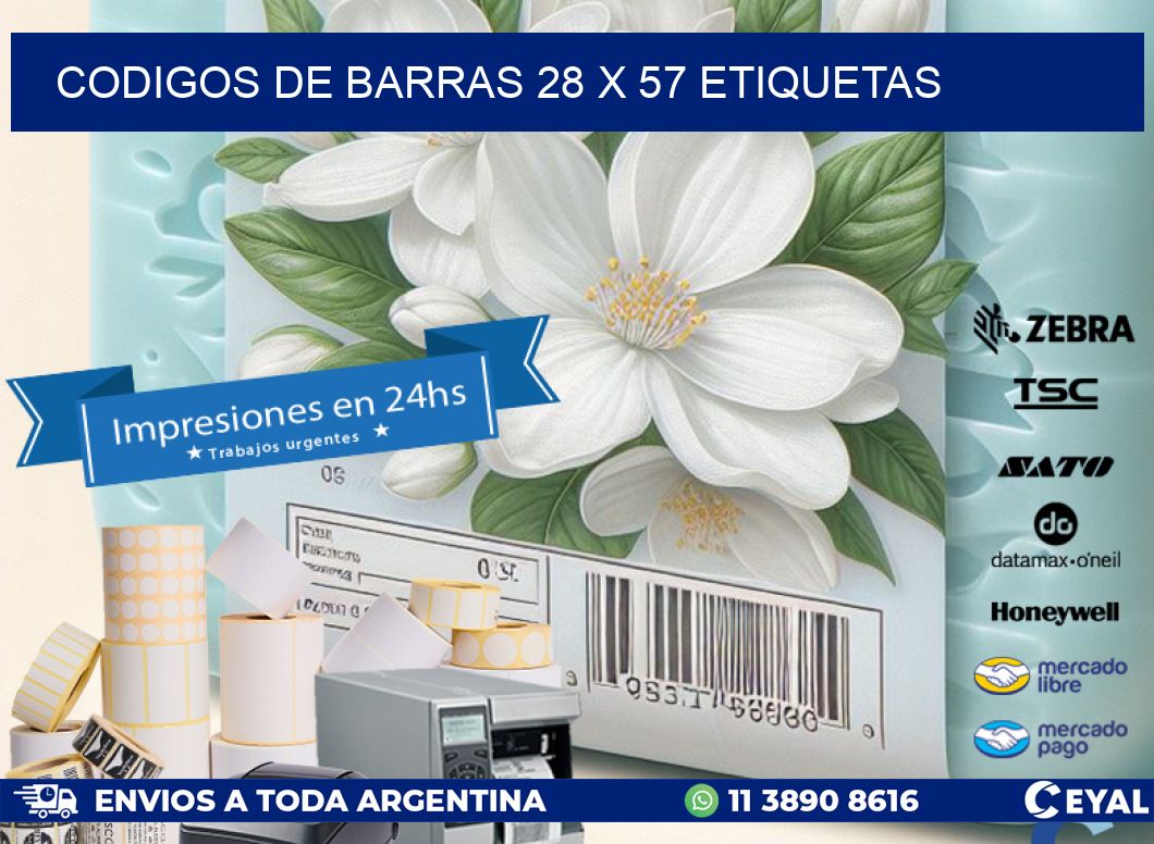 codigos de barras 28 x 57 etiquetas
