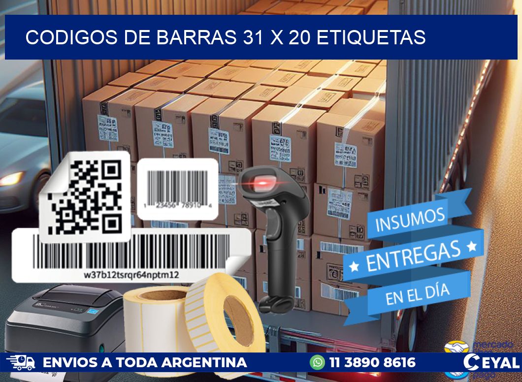 codigos de barras 31 x 20 etiquetas