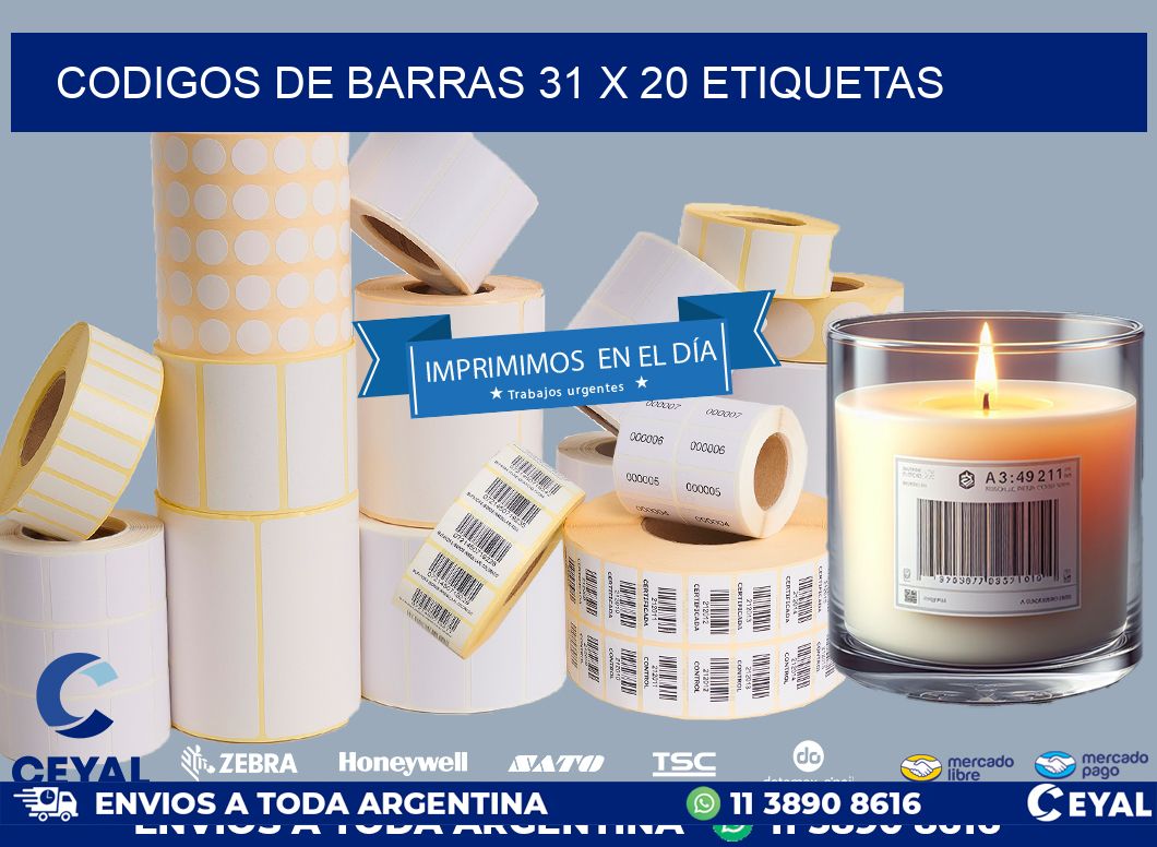 codigos de barras 31 x 20 etiquetas