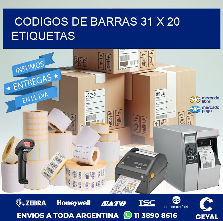 codigos de barras 31 x 20 etiquetas