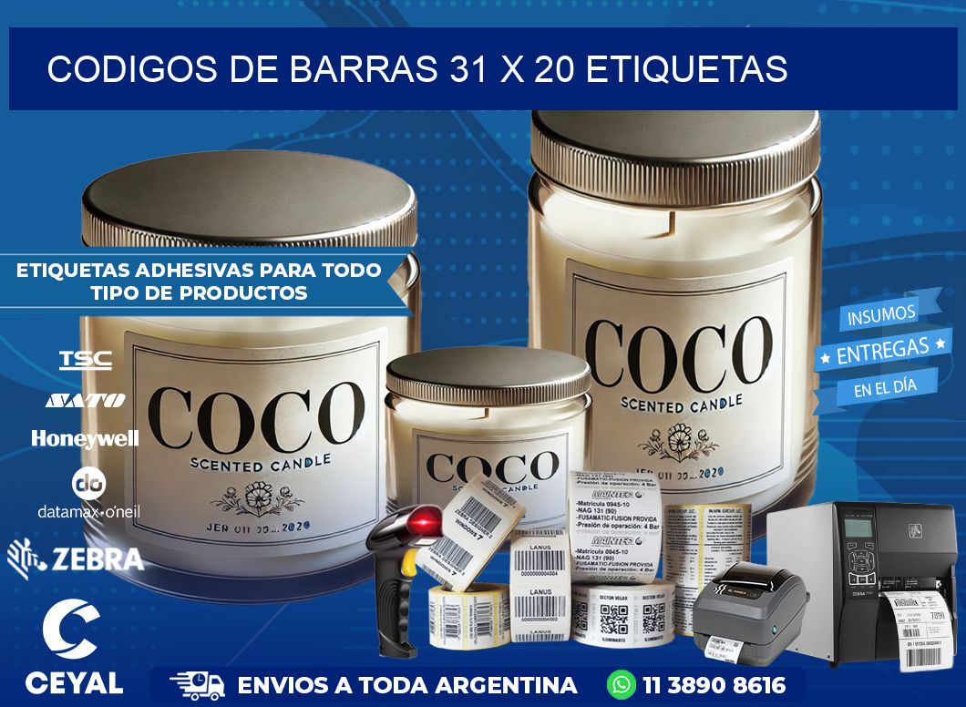 codigos de barras 31 x 20 etiquetas