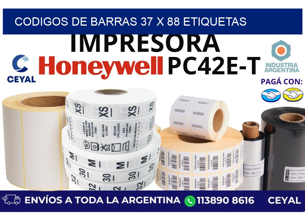 codigos de barras 37 x 88 etiquetas