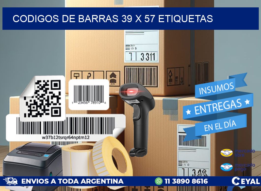 codigos de barras 39 x 57 etiquetas