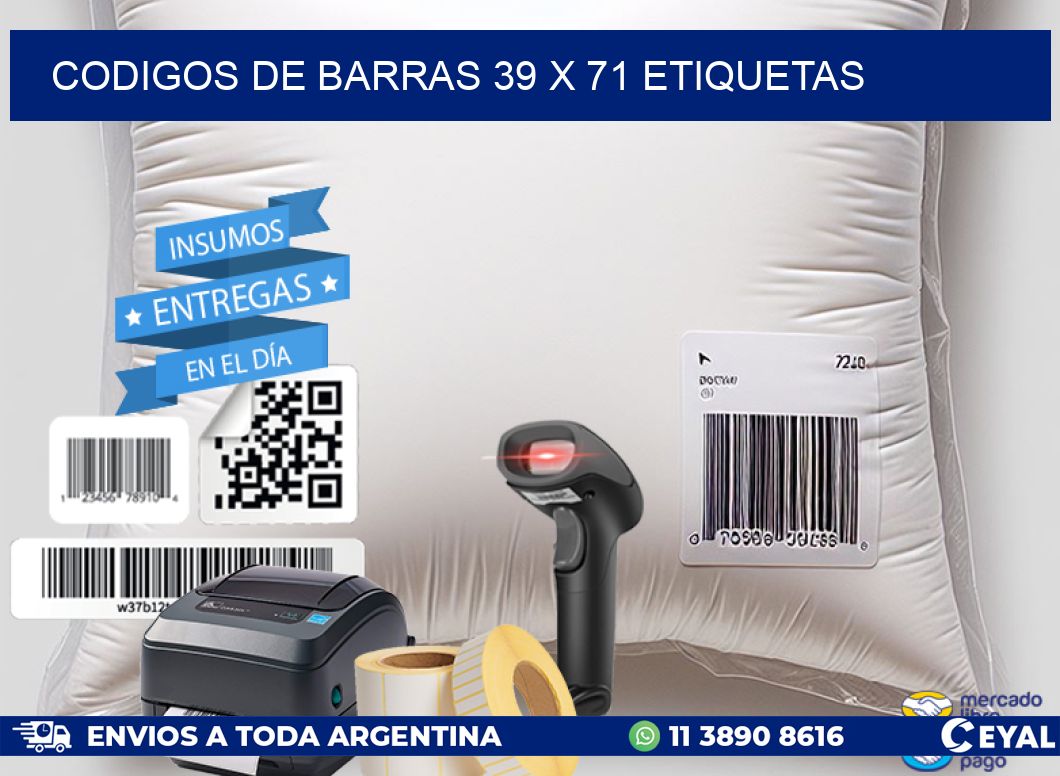 codigos de barras 39 x 71 etiquetas