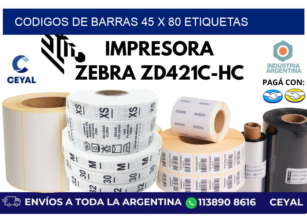 codigos de barras 45 x 80 etiquetas
